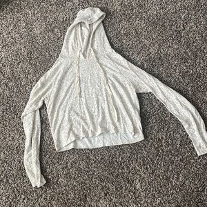 Pink Lily, cream and pink leopard light weight hoodie